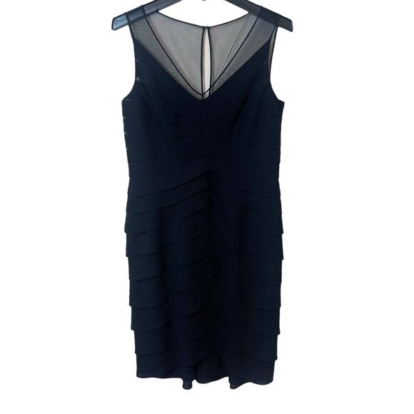Adrianna Papell Pleated Front Sleeveless Cocktail Dress Sz 12 - Picture 1 of 7